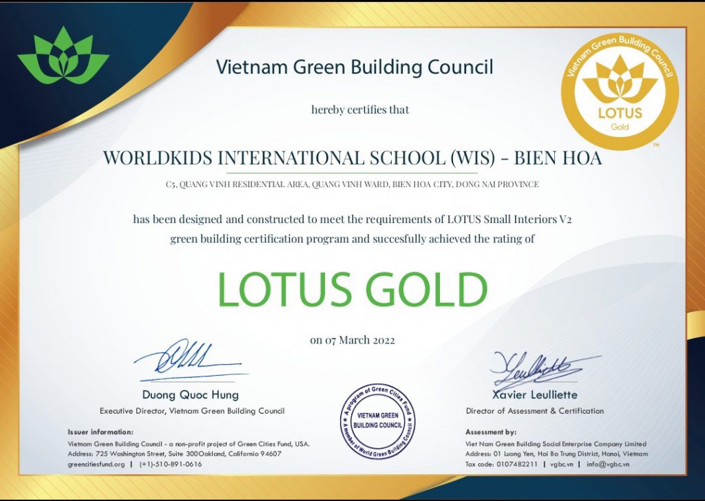 WIS Quang Vinh dành giải Lotus Gold 01